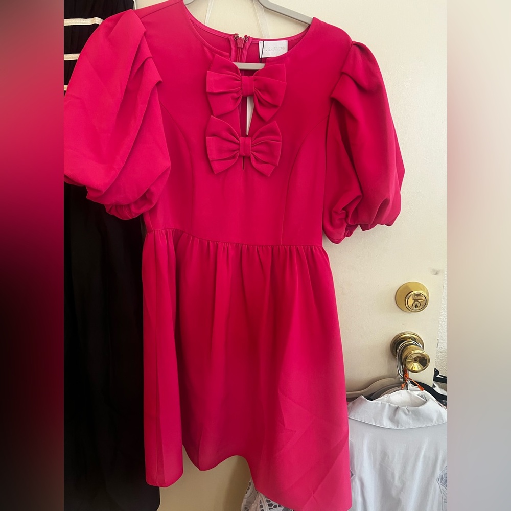 Sugarlips Vibrant Pink Bow Dress